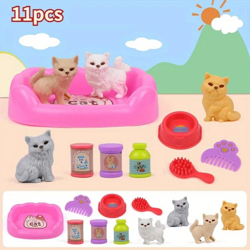 Mignon chien panier pour animaux de compagnie jouets de famille chien poupée ensemble Cage jouets sc