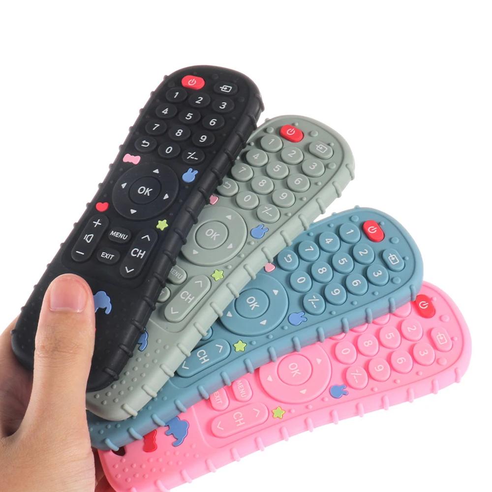 1PC Silicone bébé jouets TV télécommande forme anneau de dentition jouet sans BPA Silicone dentition