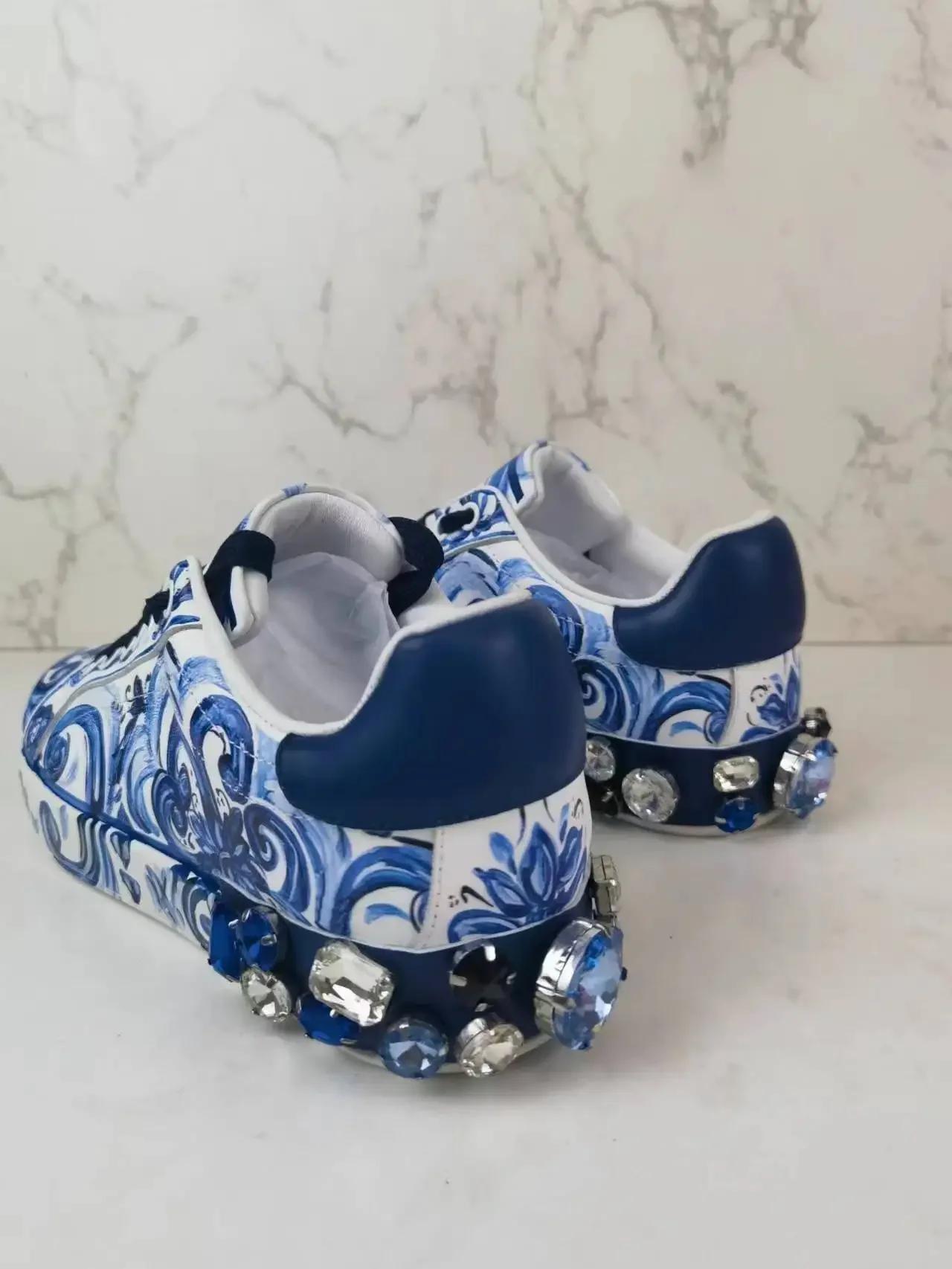 Chaussures plates décontractées à motif floral vert en porcelaine, style Country Tide, avec contrast