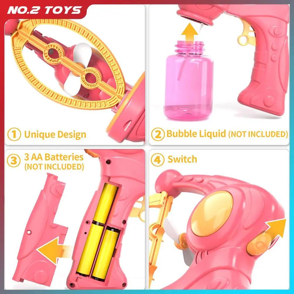 Pistolet à bulles automatique à grandes bulles, avec jouets liquides, Machine à savon, jouet de jeu 