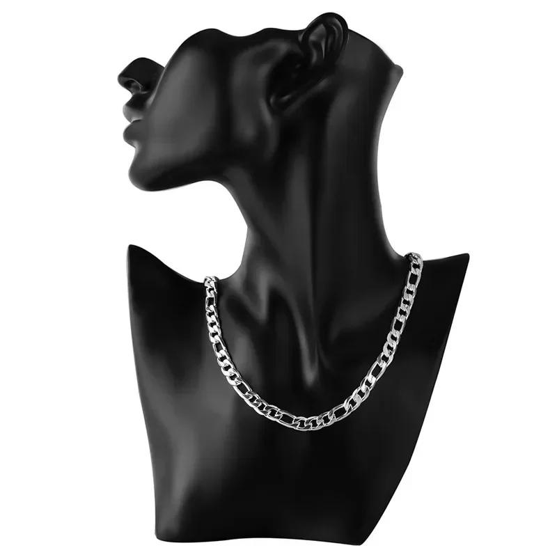 Collier en argent Sterling 925 massif pour hommes, chaîne cubaine classique de 12mm, breloque de 18 