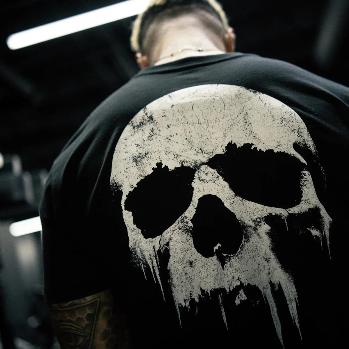 American Fitness Gym hommes t-shirts vêtements d'entraînement sport coton à manches courtes T-shirt 