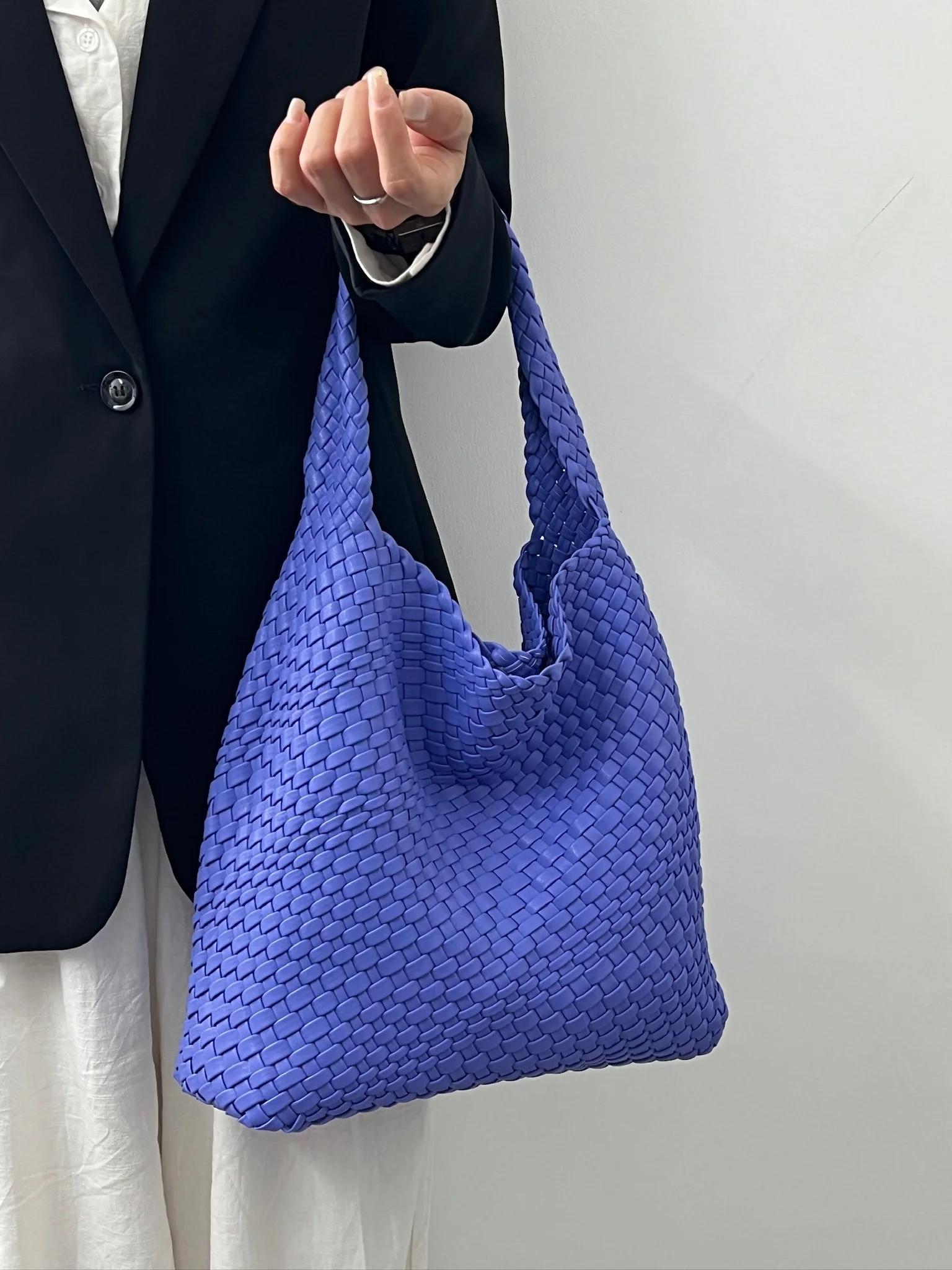 Sac à bandoulière en cuir PU pour femmes, sac sous les bras tissé en tissu doux, tendance, Style eur