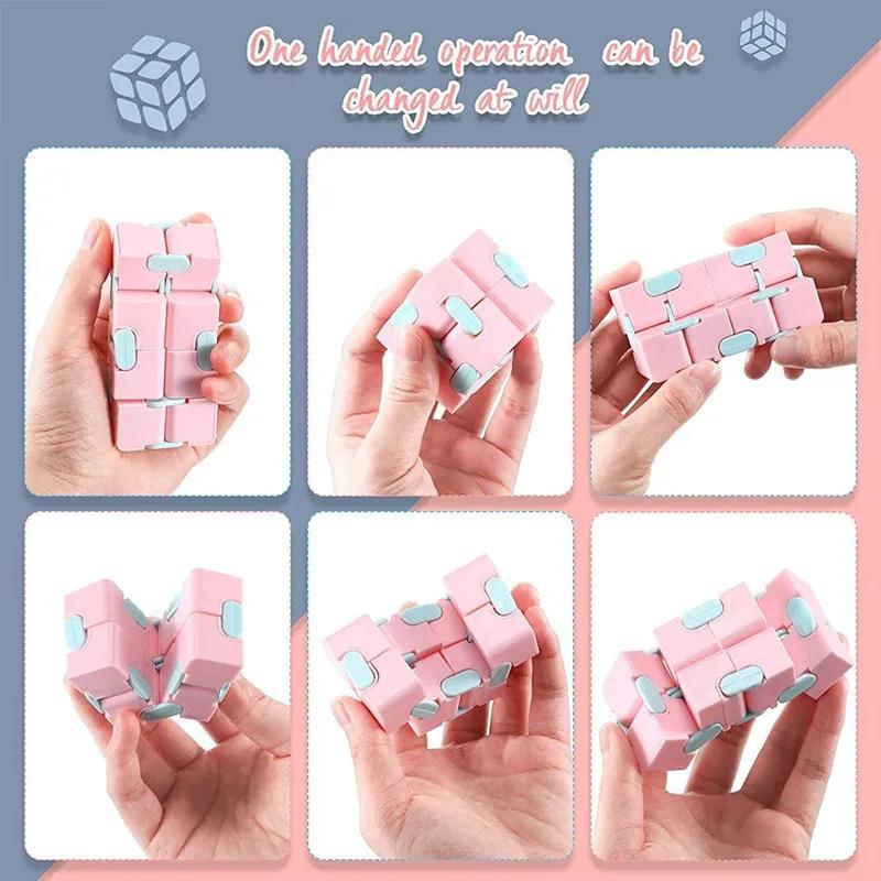 Cube de Puzzle magique Anti-Stress, jouets pour adultes, Cube amusant à retournement infinie, jouets