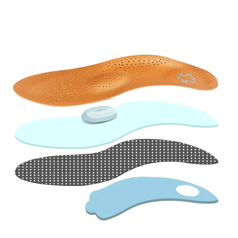 Semelles orthopédiques en cuir, Support de voûte plantaire, pieds plats, fasciite plantaire, coussin