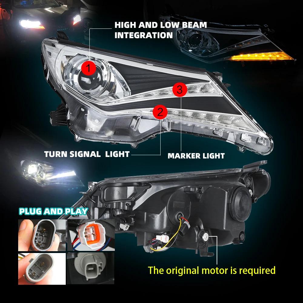 Depo – ensemble de phares adaptés à la Toyota RAV4, phares LED modifiés, lentille Laser, feux de jou