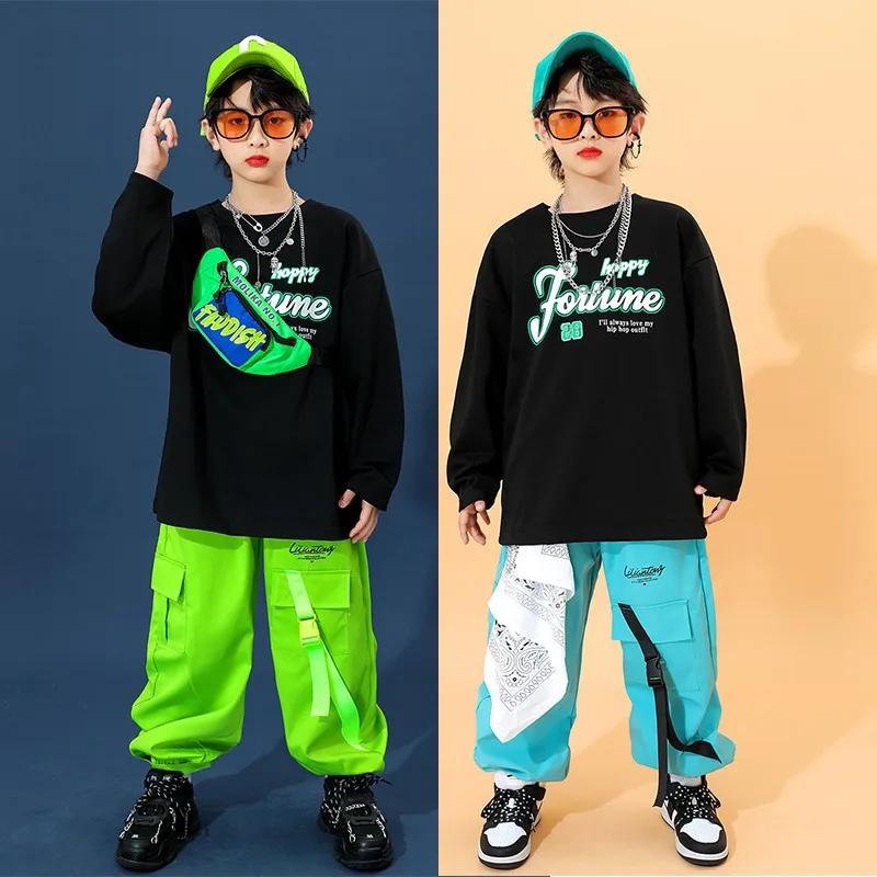 Costumes de danse de rue colorés pour enfants, ensembles hip-hop pour garçons, costumes de défilé po