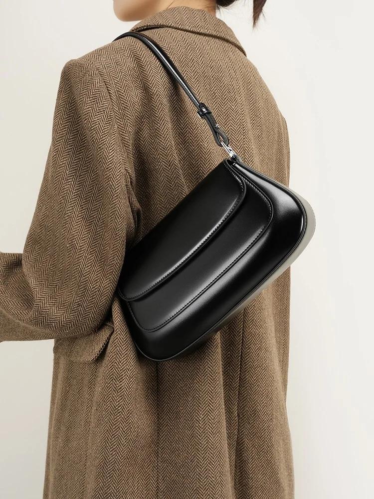 Sac à bandoulière en cuir véritable pour femmes, sac à bandoulière quotidien pour dames, sac de sell