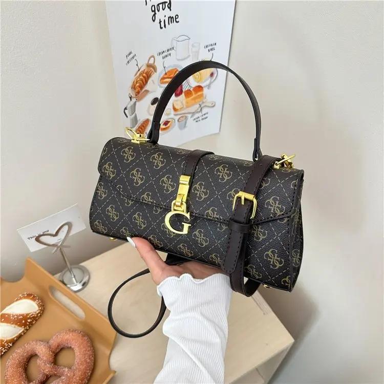 Sac à langer rétro minimaliste pour femmes, sac à main de luxe à bandoulière, sac fourre-tout en cui