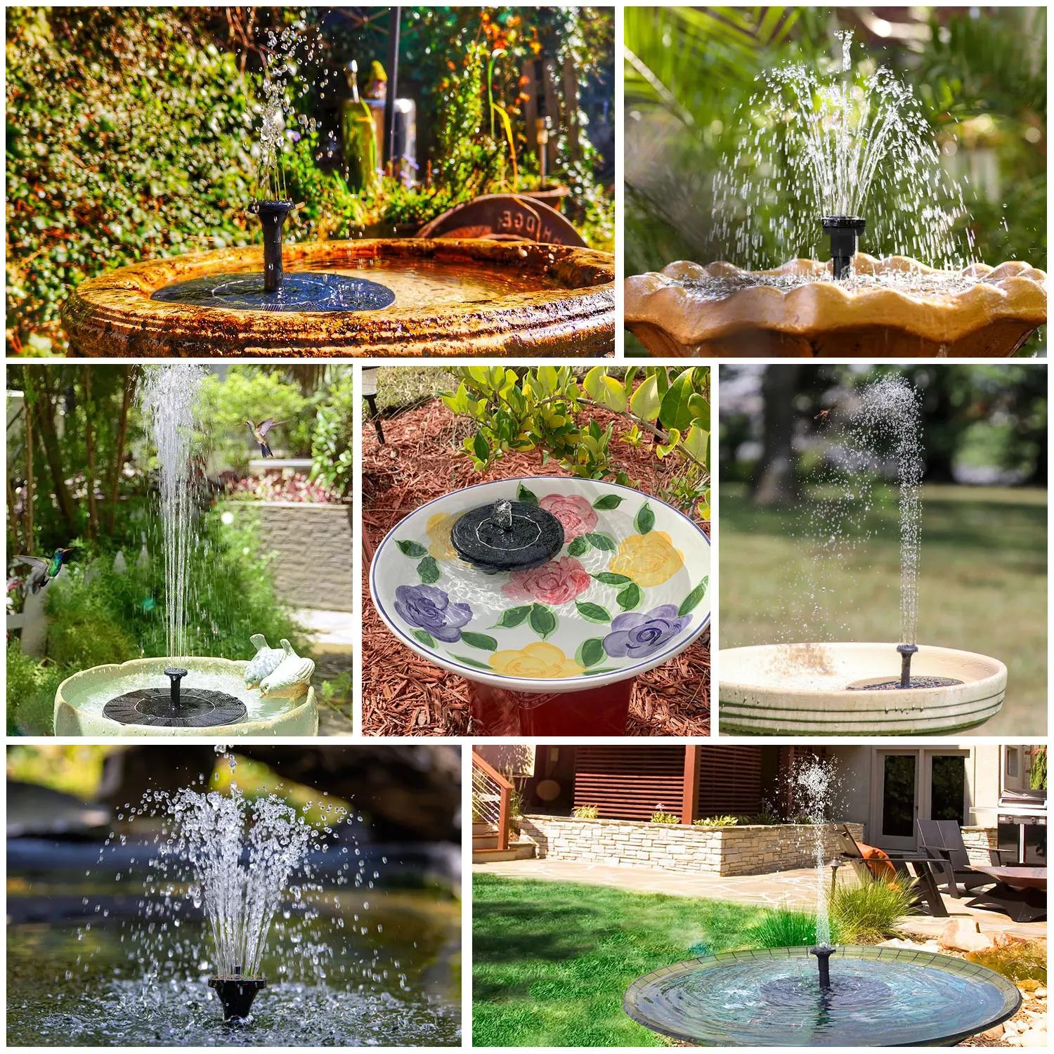 Pompe de fontaine solaire 3,5 W, pompe à eau solaire, fontaine flottante, batterie 1500 mAh intégrée