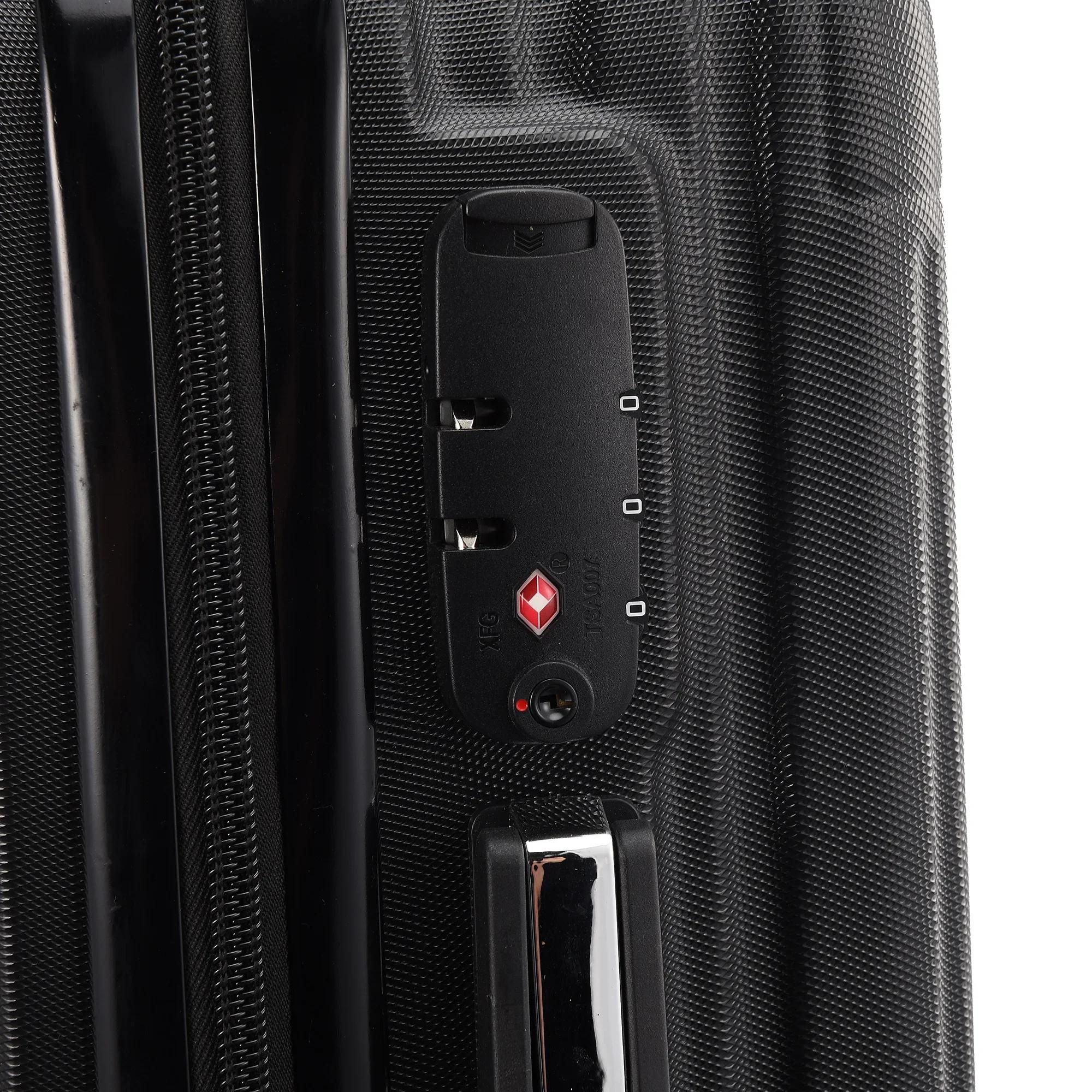 Ensembles de bagages Rosahqnda 3 pièces avec serrure TSA, valise noire en ABS, valise trolley rigide