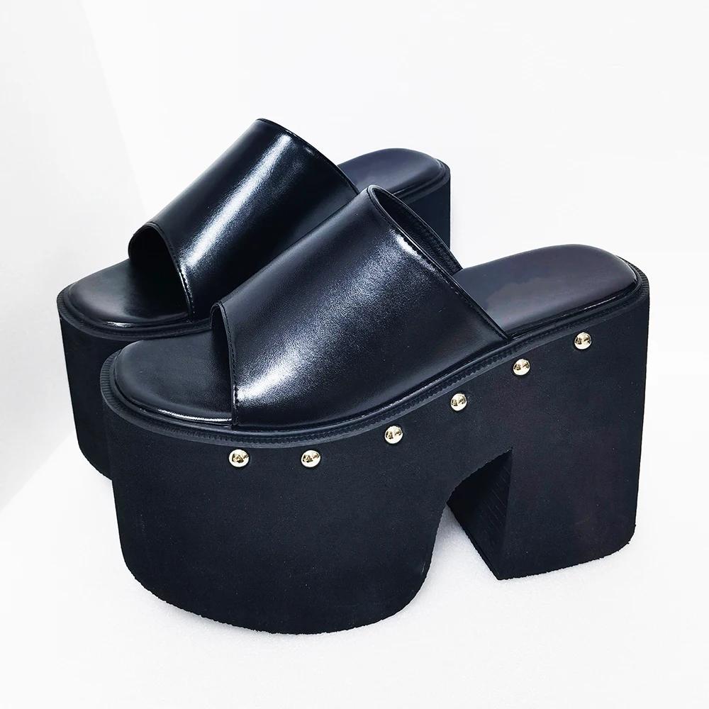 Gdgydh-Sandales à talons compensés pour femmes, style européen et américain, semelle optique, pantou