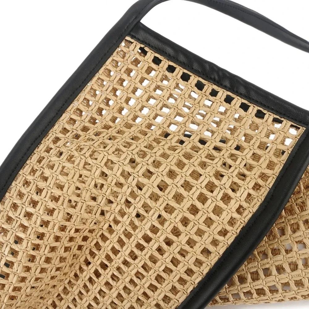 Sac de plage tissé en raphia pour femmes, sacoche de luxe de marques célèbres, amissié, décontracté 