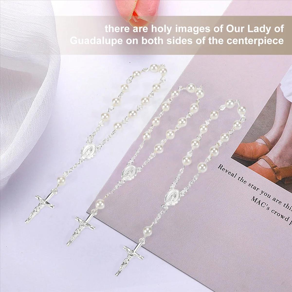 Chapelet de baptême en fausses perles, 30 pièces, pour communion