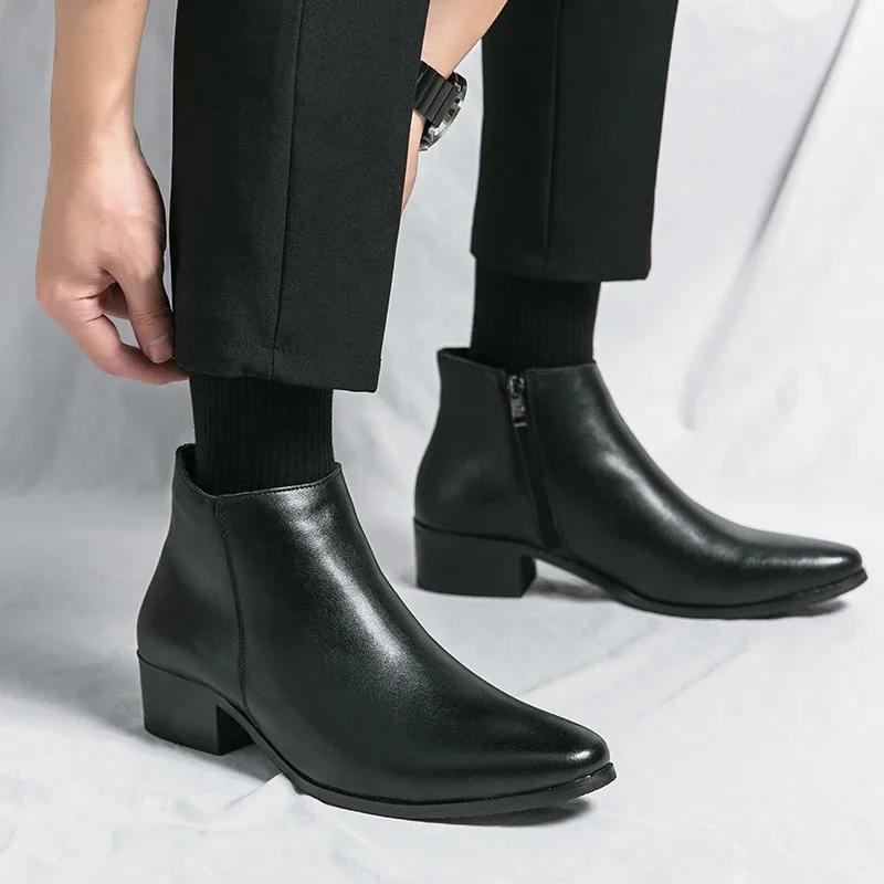 Chaussures pour hommes Chelsea bottes casual affaires rétro bottines homme chaussures de marche chau
