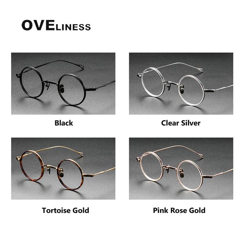 Monture de lunettes en titane pur hommes Vintage rond nouvelle marque Design montures de lunettes fe