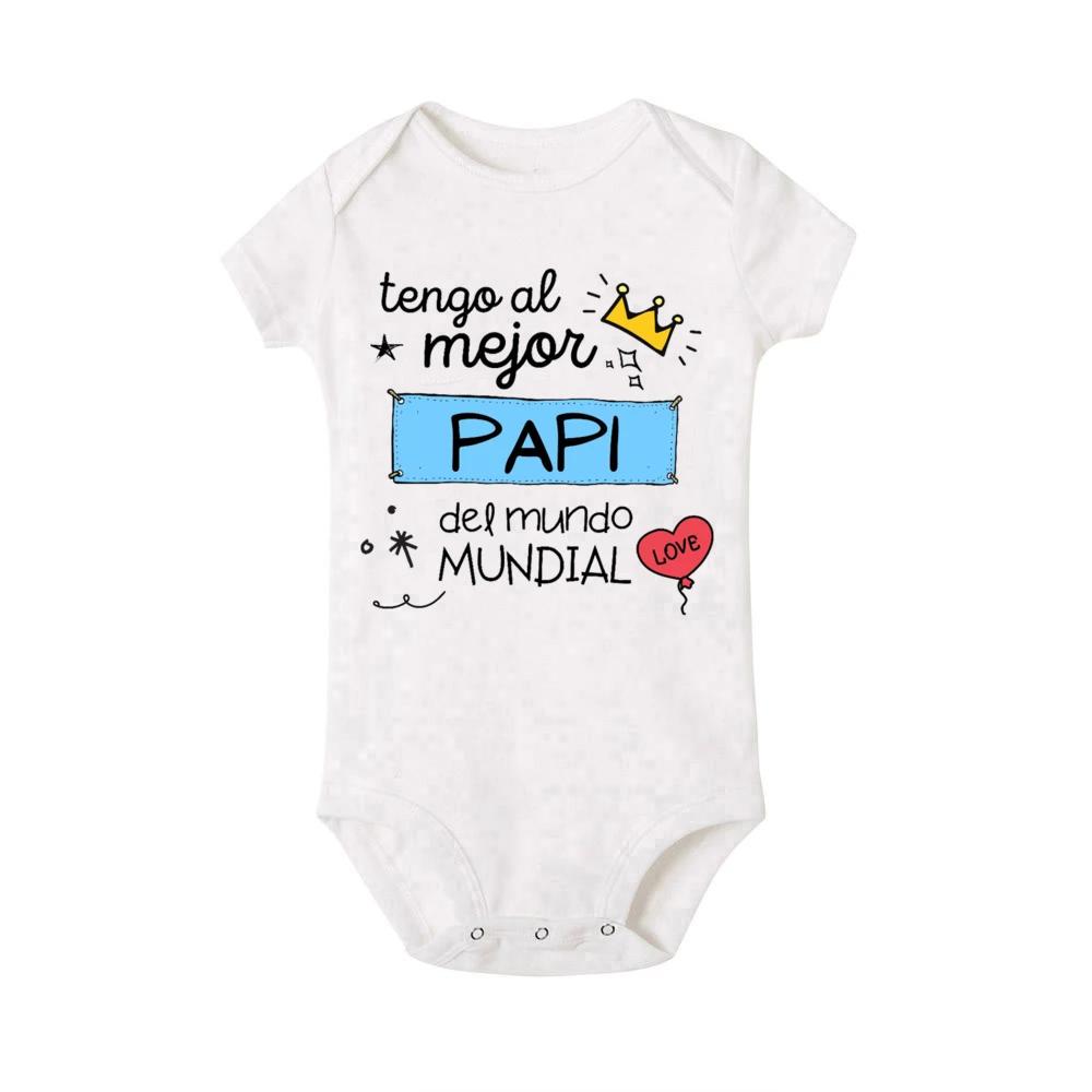 J'ai la meilleure maman et papa du monde, combinaison pour bébé imprimée espagnole, barboteuse à man