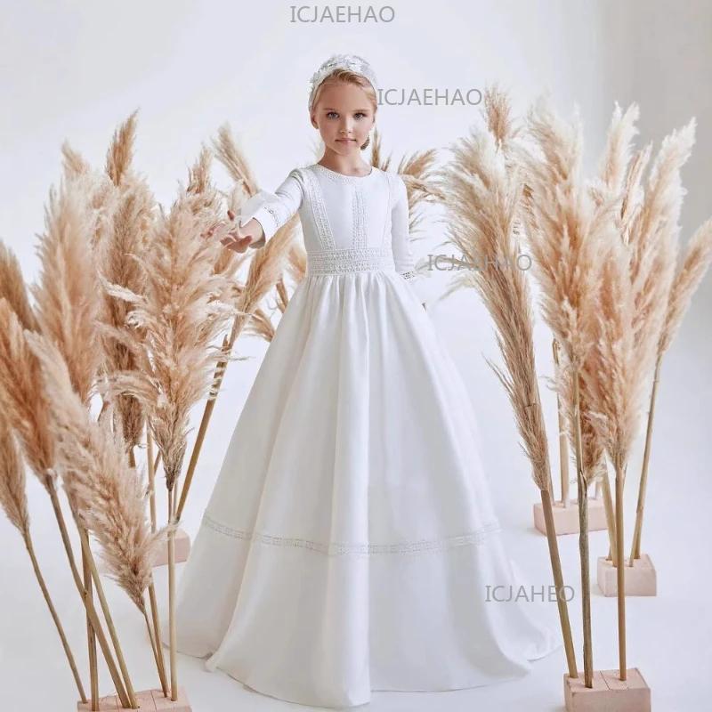 Nouvelle Robe de Cérémonie 2026 pour Enfants à Manches Courtes avec Nœud, Tenue de Fête d'Anniversai