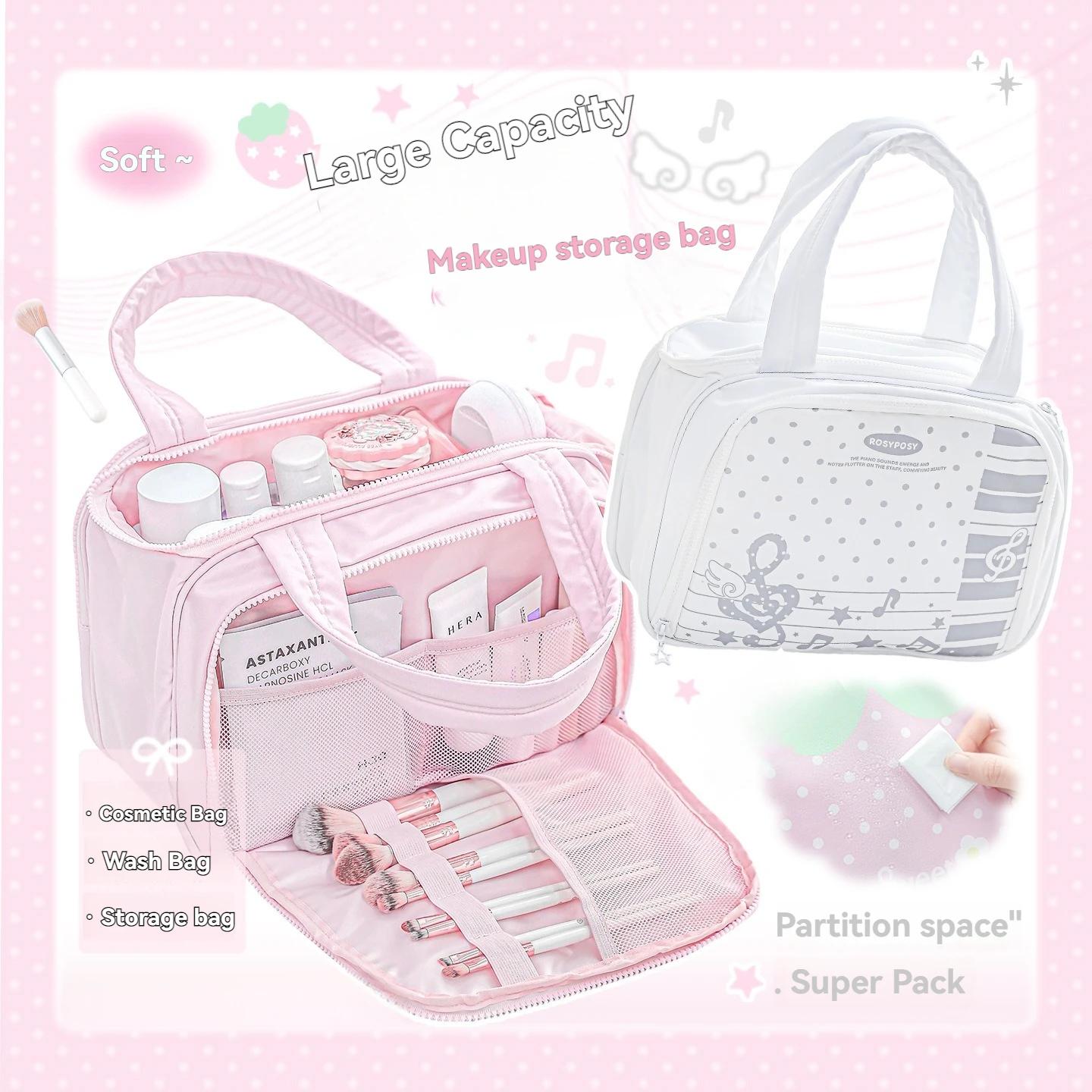 1PC Trousse de maquillage, sac de rangement pour salle de bain, sac de voyage portable à main