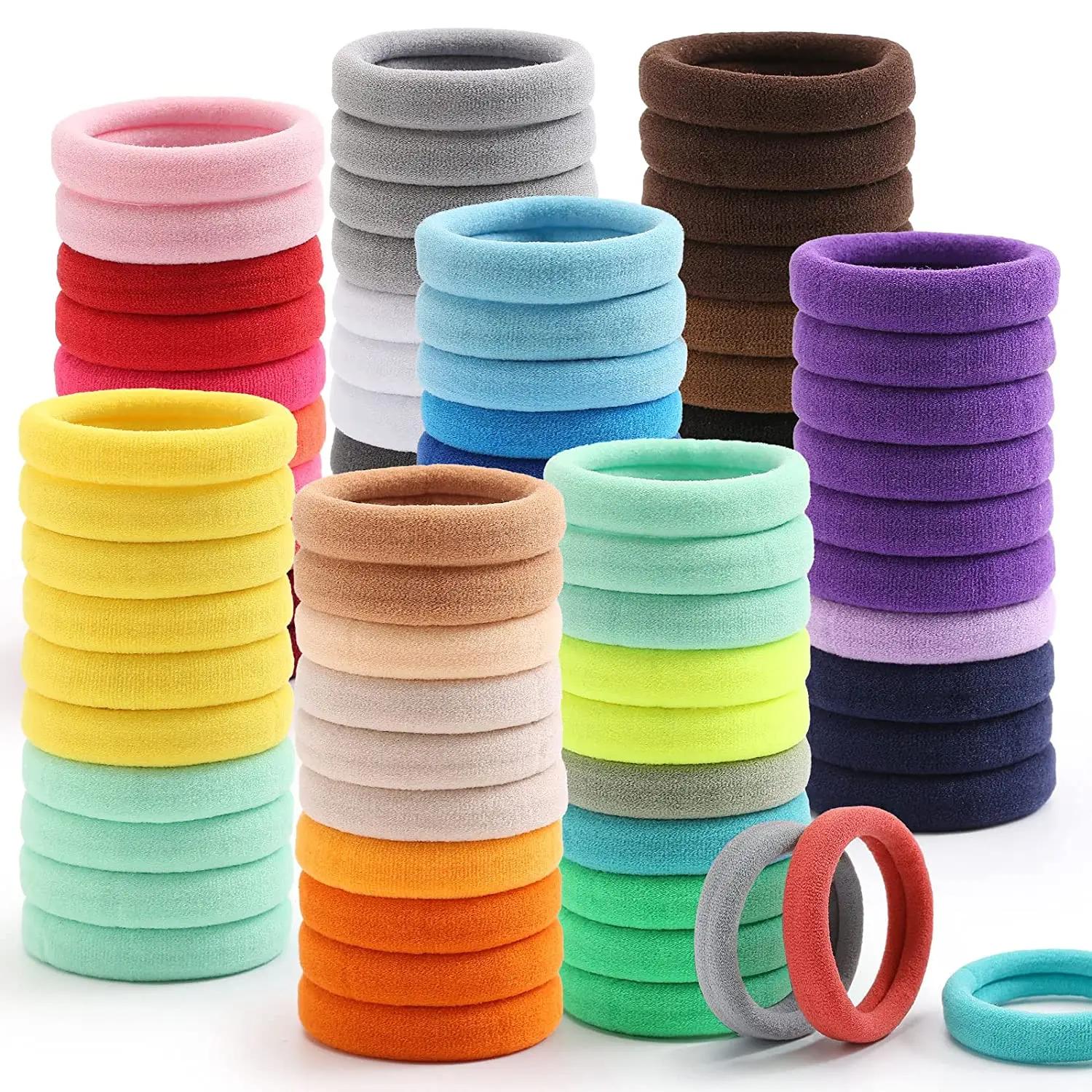 50 pièces femmes filles bandes de cheveux élastiques 4cm attaches de cheveux bandes de caoutchouc en