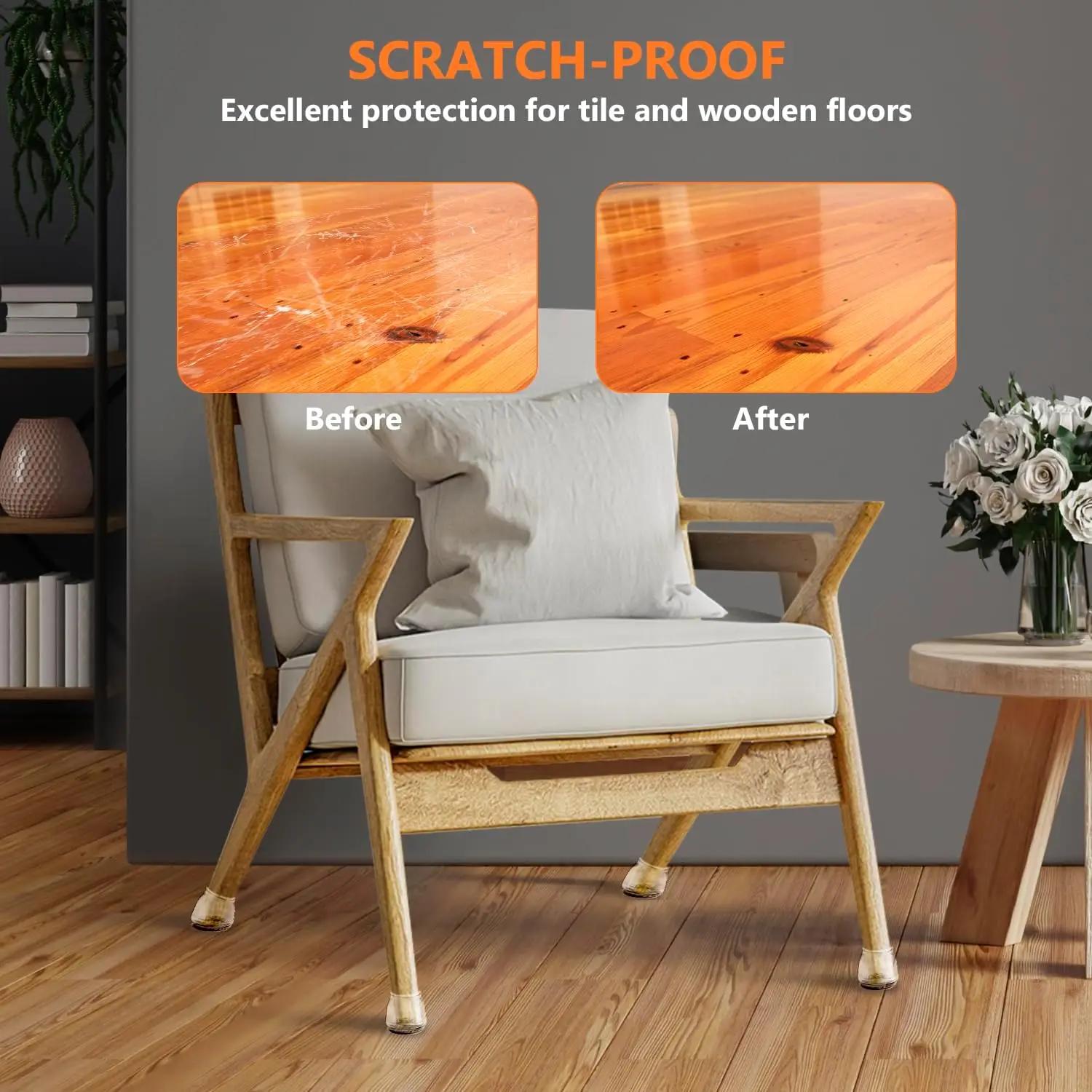 Couvre-jambes en silicone pour meubles, protège-jambes de table et de chaise, protège-pieds optiques