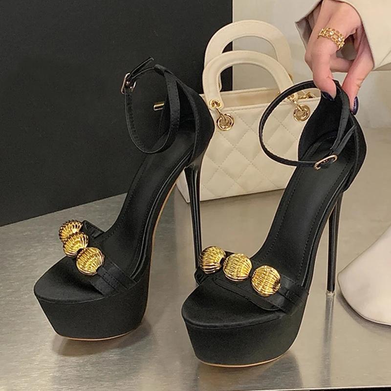 Liyke – sandales d'été à talons super hauts de 16CM pour femmes, chaussures de soirée à bout ouvert 