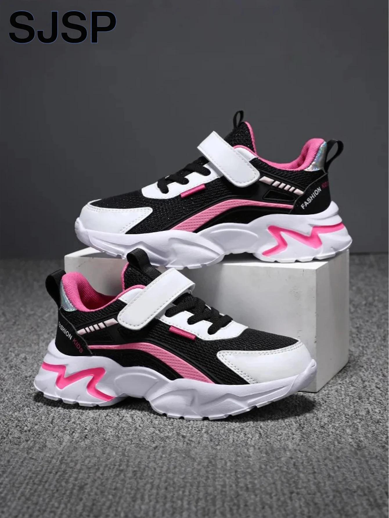 Chaussures décontractées roses pour filles, chaussures en maille respirantes, chaussures de course l