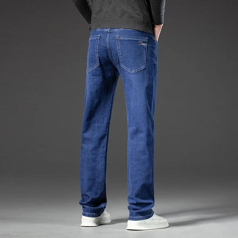 Jean droit en Denim pour hommes, pantalon en Denim, Style classique, extensible, décontracté, grande
