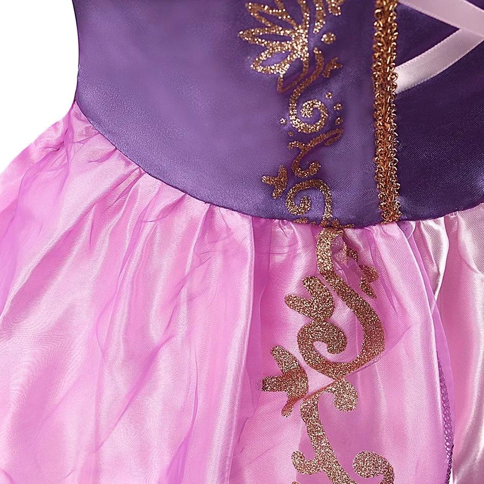 Robe raiponce pour enfants de 3 à 8 ans, Costume de fête emmêlé pour filles, fantaisie d'anniversair