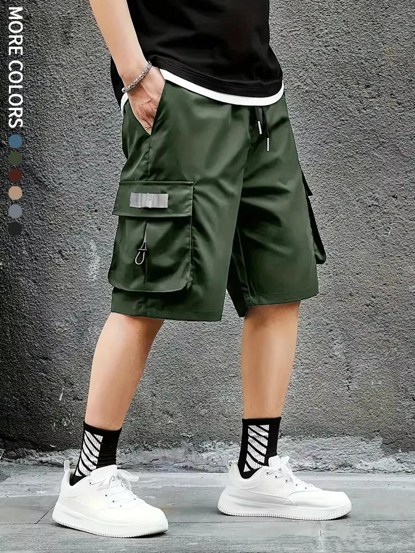Short cargo pour hommes, plein air, voyage, sports décontractés, grandes poches, tissus durables et 