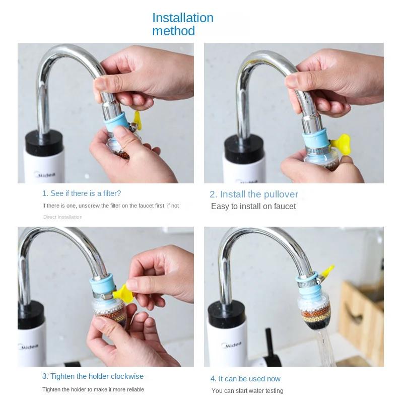 Filtre à eau 6 couches pour robinet, supporter ficateur d'eau, pierre médicale, buse de charbon de b