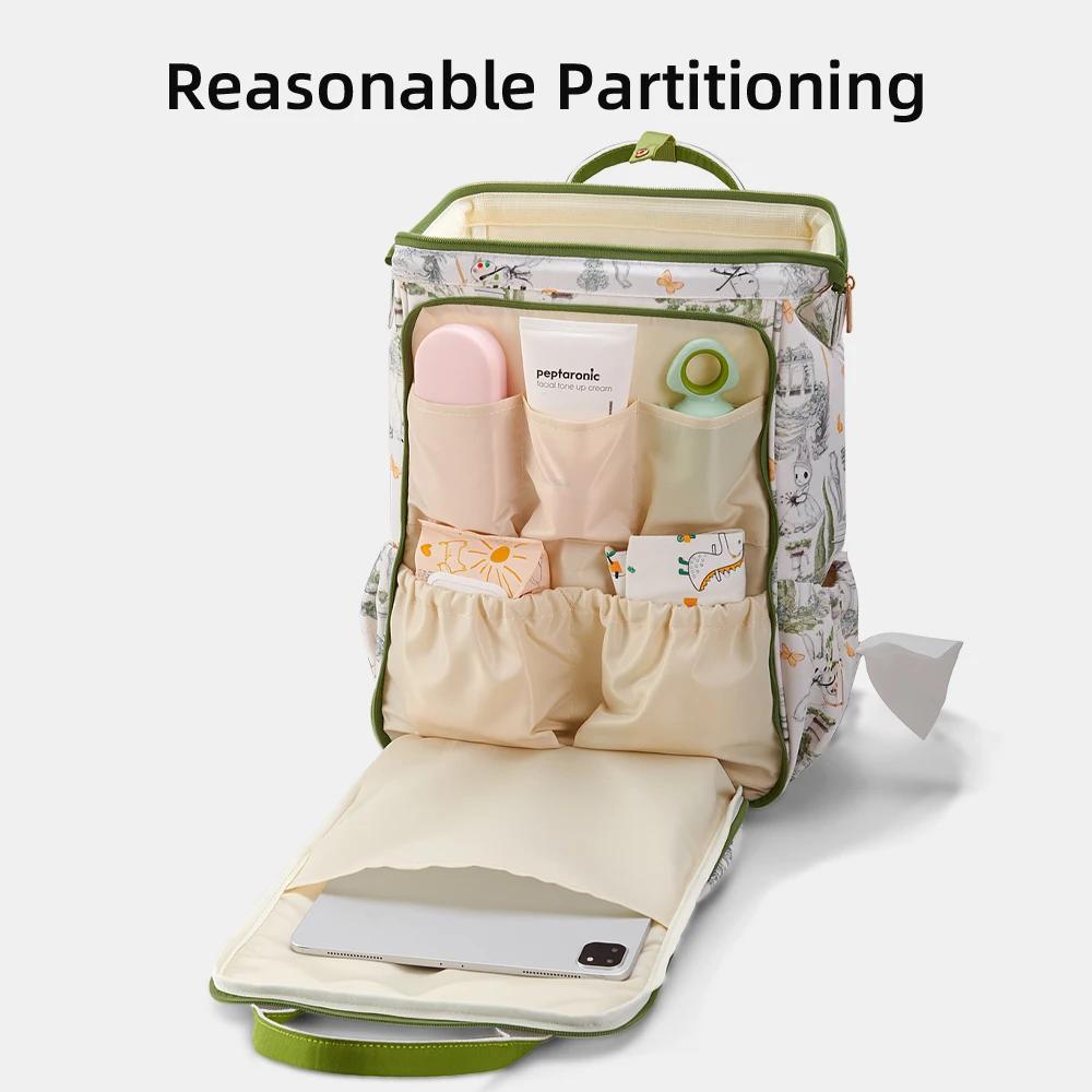 Sac à dos pour couches Sunveno de grande capacité – Sac de maternité élégant avec poches multifoncti