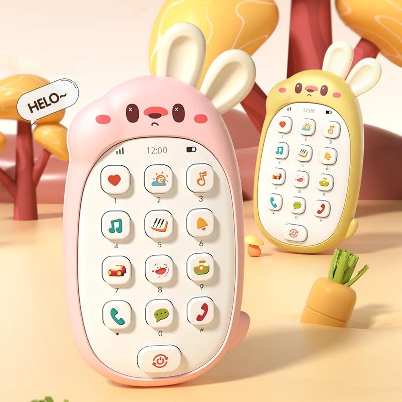 Jouets lapin pour enfants, téléphones mobiles, puzzle à croquer pour bébé, téléphone musical multifo