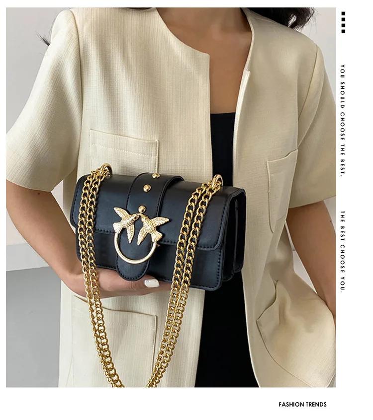 Nouveau Sac Carré Mini Motif Oiseau 2026 – Sac Chic Convertible Vintage Unique à Porter à l'Épaule o