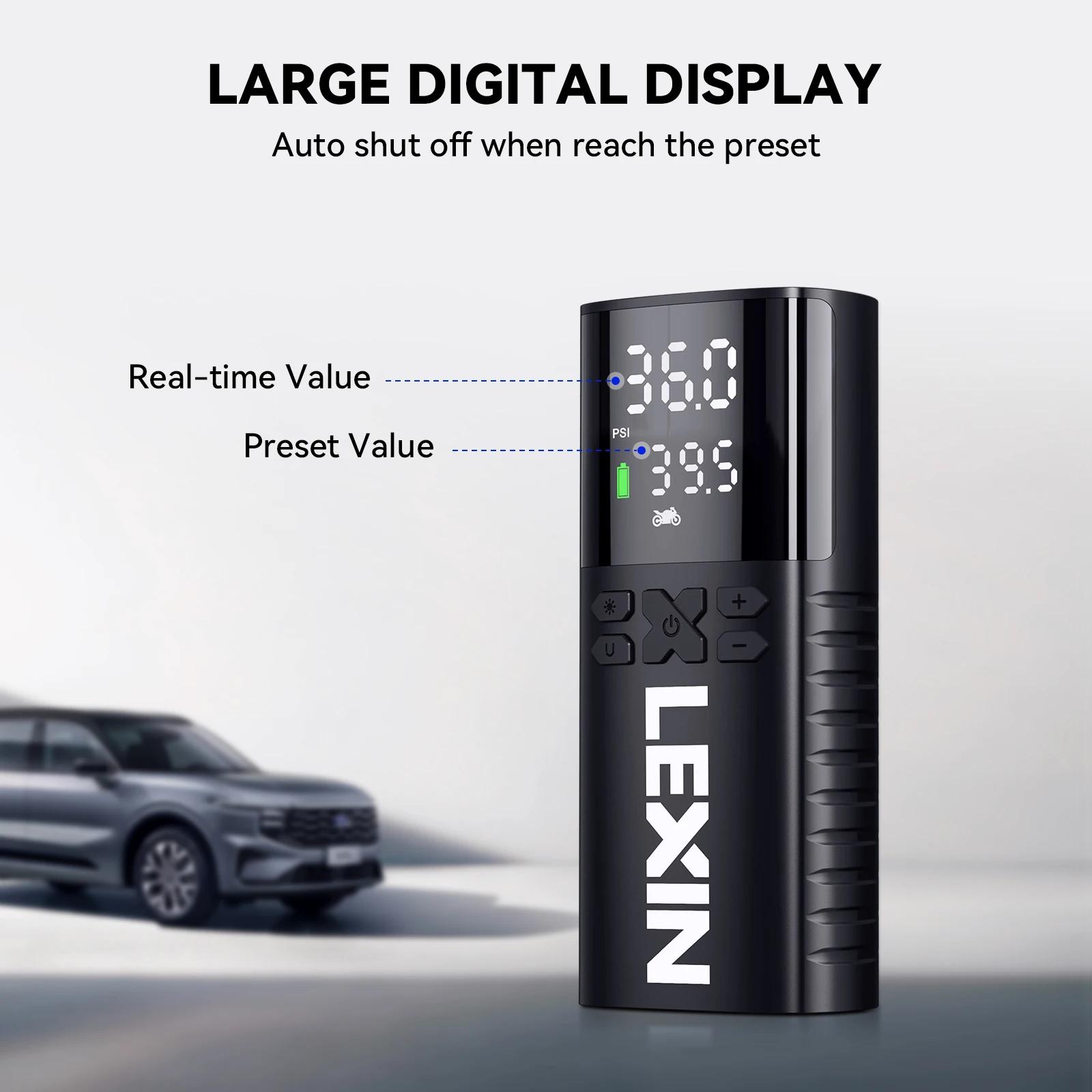 Lexin P4 pompe à Air intelligente 4000mAh pour motos gonfleur de pneus bateau de vélo avec LED numér