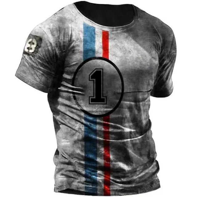 T-shirt d'été pour homme imprimé 3D, style américain, à manches courtes, séchage rapide, vintage, co