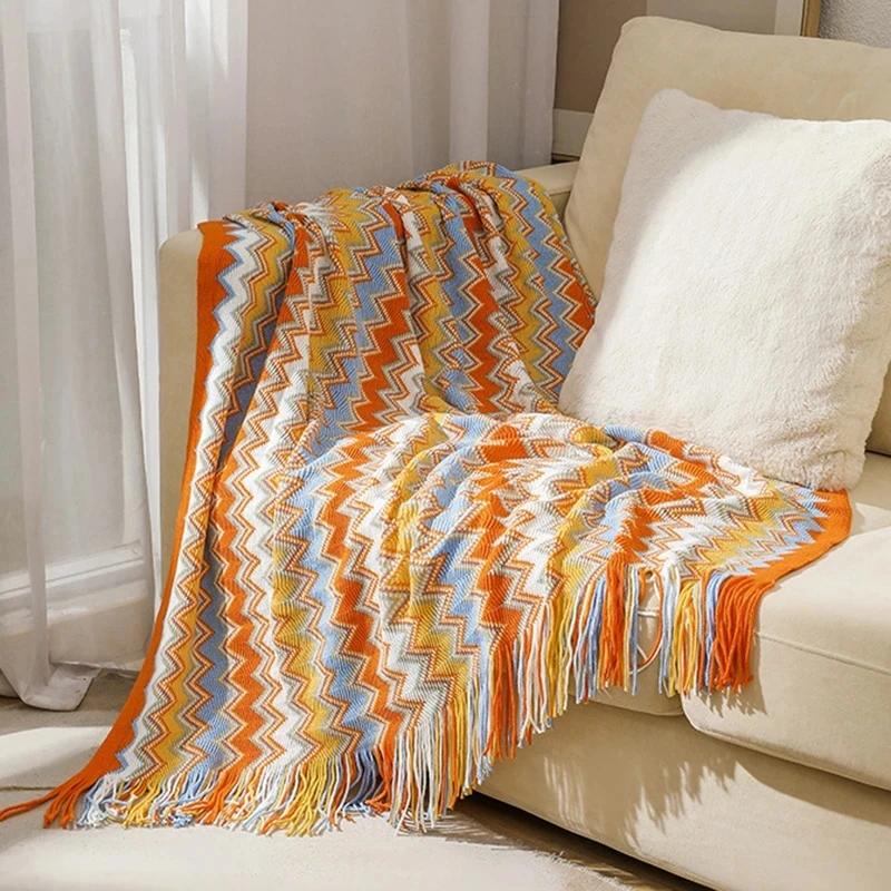 Boho lit Plaid couverture géométrie aztèque Baja couvertures ethnique canapé couverture housse décor