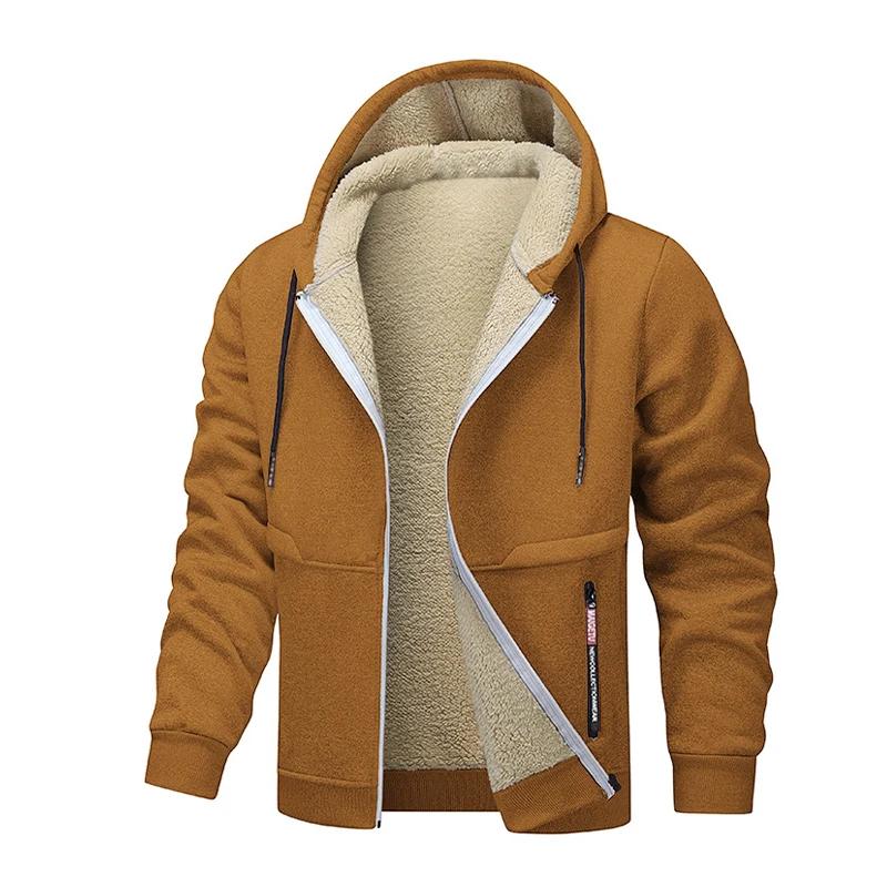 Sweat-shirt à capuche décontracté pour hommes, jeu d'animaux, polaire épaisse, doublure Sherpa, vest