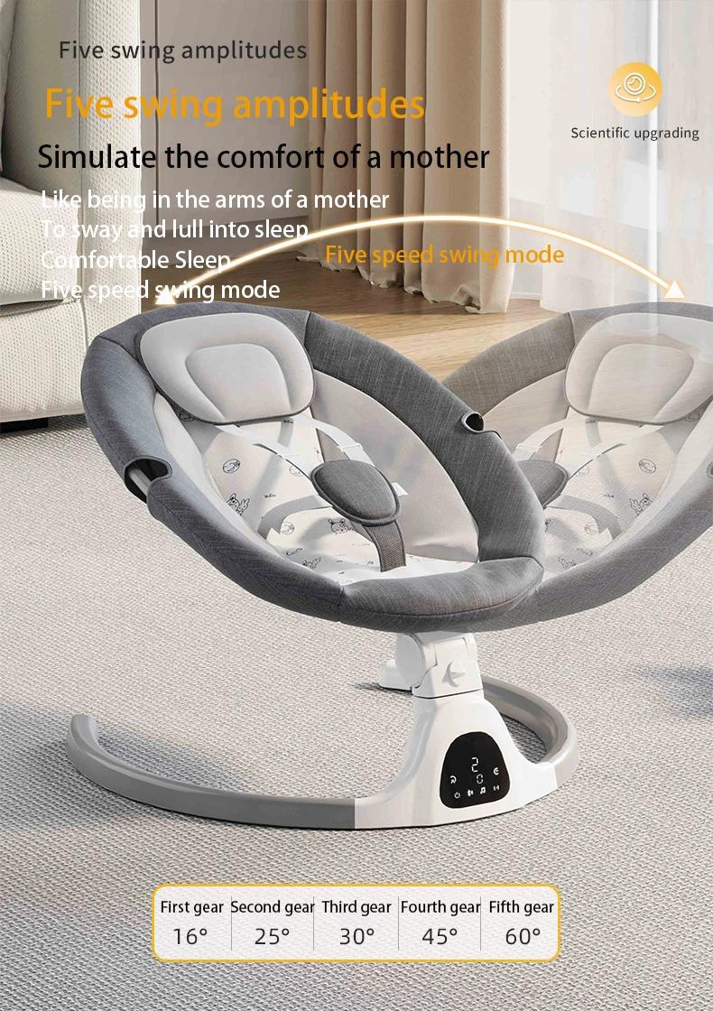 Berceau électrique pour bébé, chaise à bascule musicale Bluetooth, moustiquaire, télécommande pour n