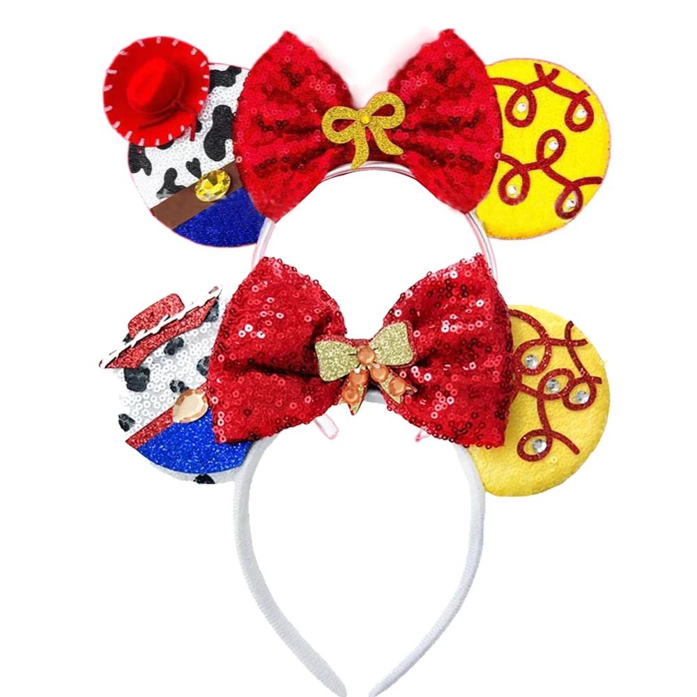 Bandeaux oreilles de Mickey Mouse pour femmes, accessoires pour cheveux, bandeau Toy Story pour fill