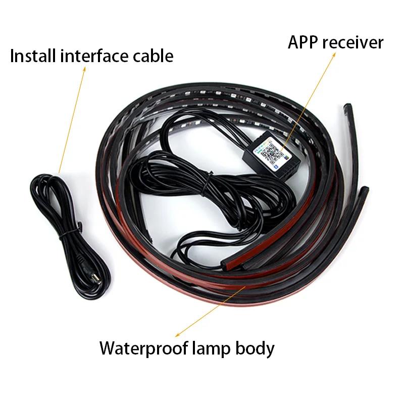 SEAMETAL voiture Flexible sous-éclairage bande LED sous-corps télécommande APP RGB néons lampe d'amb