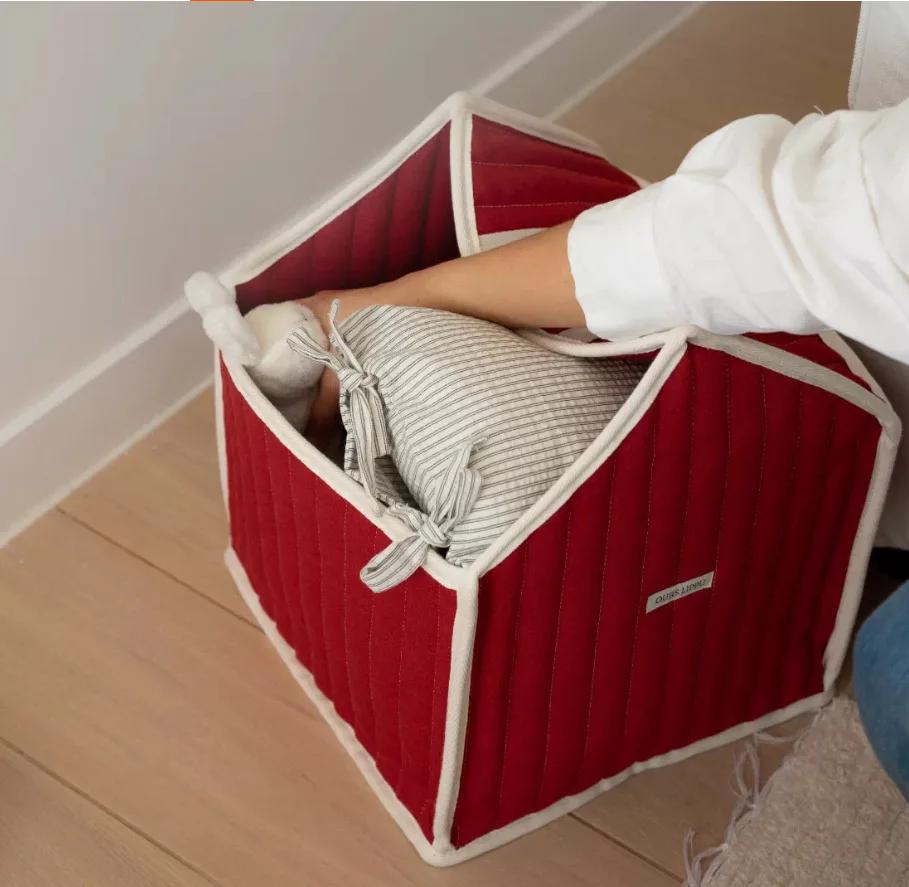 Sac de rangement en coton style maison, organisateur de vêtements et jouets pour bébé, grande capaci