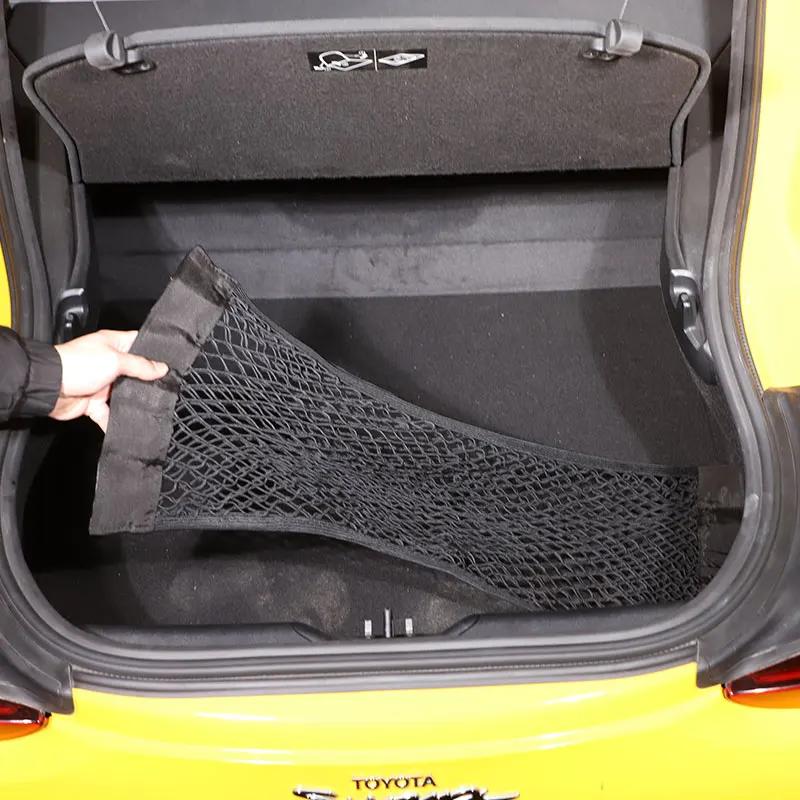 Coffre de voiture en Nylon noir, sac de rangement en maille élastique, accessoires de voiture, pour 