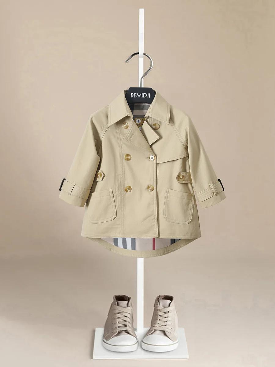 Veste coupe-vent à dos court pour bébé fille et garçon, manteau anti-poussière, vêtements d'extérieu