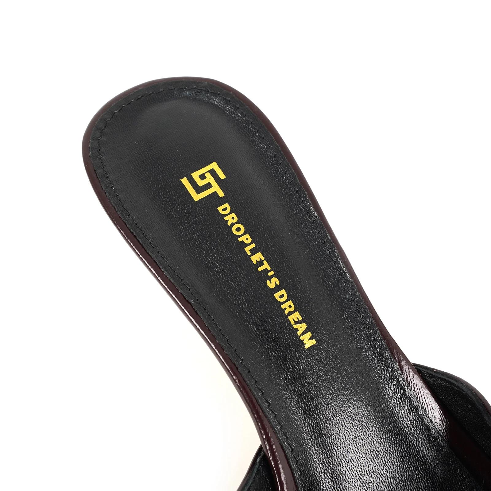 2025 nouvel été loisirs de plein air bout ouvert talons hauts GJ marque 6CM Sexy huile cuir métal bo