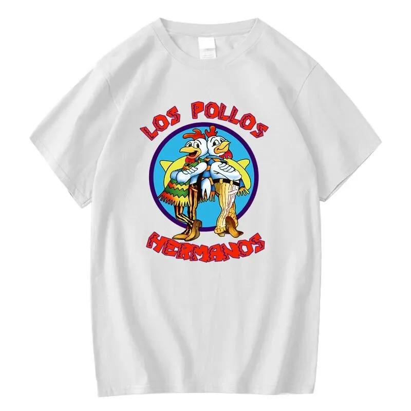 LOS POLLOS Hermanos T-Shirt imprimé drôle hommes mode décontracté manches courtes été coton respiran
