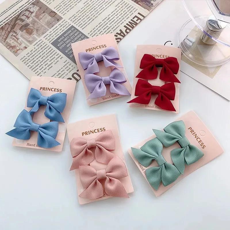 2 pièces nouveau mignon arc couvre-chef doux petite fille cheveux accessoires été filles Net rouge C