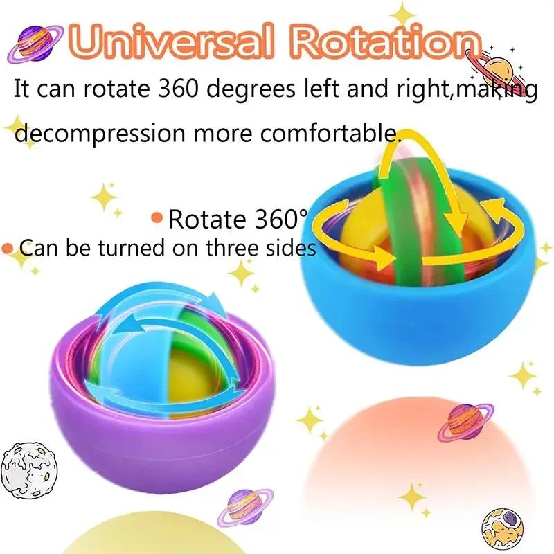 Boule rotative 3D Fidget Gyro jouets sensoriels main Fidget Spinner Gyroscope pour enfants adolescen