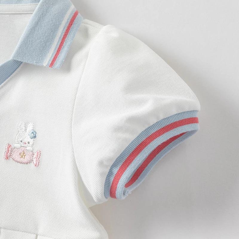 Dave Bella filles robes automne printemps manches courtes élégant coton enfants jupe décontractée sp