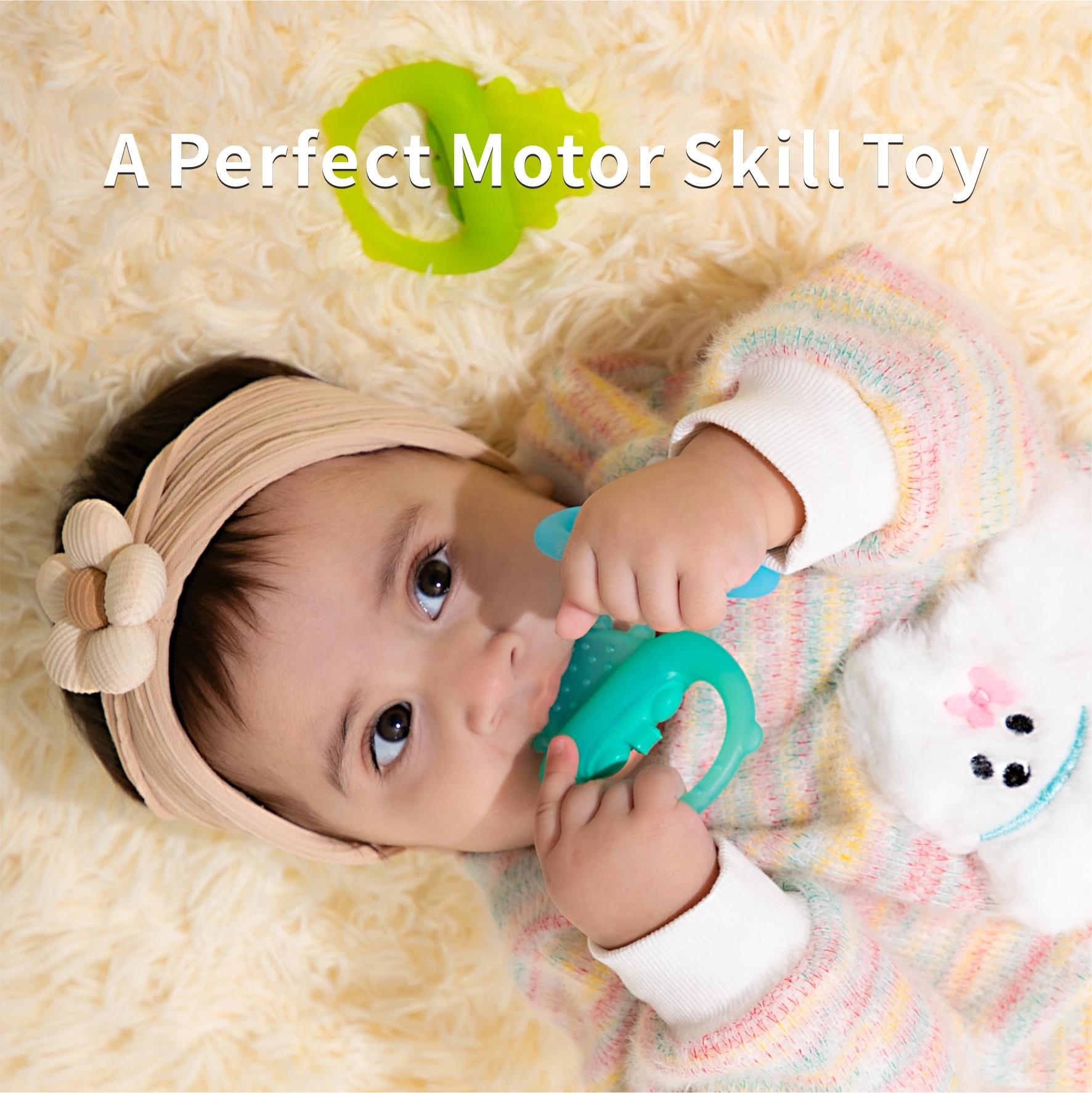 Jouets de dentition en silicone pour bébé congélables – Soulagement du refroidissement pour bébés de